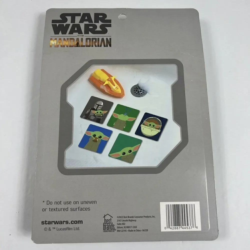 Star Wars Mandalorian Baby Yoda 5 pack Anti-Slip Tub Treads For Bathtub NEW